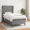 Image de Sommier À Lattes De Lit Et Matelas Gris Foncé 90x190 Cm Tissu Vidaxl