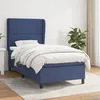 Image de Sommier À Lattes De Lit Avec Matelas Bleu 90x190 Cm Tissu Vidaxl