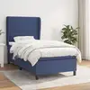 Image de Sommier À Lattes De Lit Avec Matelas Bleu 90x200 Cm Tissu Vidaxl