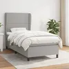 Image de Sommier À Lattes De Lit Avec Matelas Gris Clair 100x200cm Tissu Vidaxl