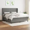Image de Sommier À Lattes De Lit Avec Matelas Gris Foncé 180x200cm Tissu Vidaxl