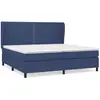 Image de Sommier À Lattes De Lit Avec Matelas Bleu 200x200 Cm Tissu Vidaxl