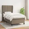 Image de Sommier À Lattes De Lit Avec Matelas Taupe 80x200 Cm Tissu Vidaxl