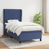 Image de Sommier À Lattes De Lit Avec Matelas Bleu 90x190 Cm Tissu Vidaxl