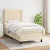Image de Sommier À Lattes De Lit Avec Matelas Crème 90x200 Cm Tissu Vidaxl