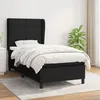 Image de Sommier À Lattes De Lit Avec Matelas Noir 100x200 Cm Tissu Vidaxl
