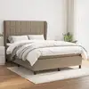 Image de Sommier À Lattes De Lit Avec Matelas Taupe 140x190 Cm Tissu Vidaxl
