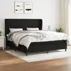 Image de Sommier À Lattes De Lit Avec Matelas Noir 160x200 Cm Tissu Vidaxl