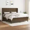 Image de Sommier À Lattes De Lit Avec Matelas Marron Foncé 160x200 Cm Vidaxl