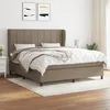 Image de Sommier À Lattes De Lit Avec Matelas Taupe 160x200 Cm Tissu Vidaxl
