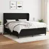 Image de Sommier À Lattes De Lit Avec Matelas Noir 180x200 Cm Tissu Vidaxl