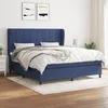Image de Sommier À Lattes De Lit Avec Matelas Bleu 180x200 Cm Tissu Vidaxl