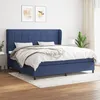 Image de Sommier À Lattes De Lit Avec Matelas Bleu 200x200 Cm Tissu Vidaxl