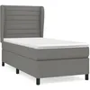 Image de Sommier À Lattes De Lit Avec Matelas Gris Foncé 80x200 Cm Tissu Vidaxl