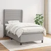 Image de Sommier À Lattes De Lit Et Matelas Gris Clair 90x190 Cm Tissu Vidaxl