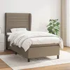 Image de Sommier À Lattes De Lit Avec Matelas Taupe 90x200 Cm Tissu Vidaxl