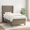 Image de Sommier À Lattes De Lit Avec Matelas Taupe 100x200 Cm Tissu Vidaxl
