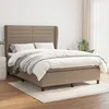 Image de Sommier À Lattes De Lit Avec Matelas Taupe 140x190 Cm Tissu Vidaxl