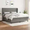 Image de Sommier À Lattes De Lit Avec Matelas Gris Foncé 180x200cm Tissu Vidaxl