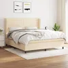 Image de Sommier À Lattes De Lit Avec Matelas Crème 180x200 Cm Tissu Vidaxl