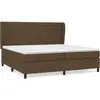 Image de Sommier À Lattes De Lit Avec Matelas Marron Foncé 200x200 Cm Vidaxl