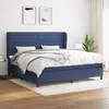 Image de Sommier À Lattes De Lit Avec Matelas Bleu 200x200 Cm Tissu Vidaxl