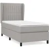 Image de Sommier À Lattes De Lit Avec Matelas Gris Clair 80x200 Cm Tissu Vidaxl