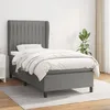 Image de Sommier À Lattes De Lit Et Matelas Gris Foncé 90x190 Cm Tissu Vidaxl