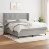 Image de Sommier À Lattes De Lit Avec Matelas Gris Clair 160x200cm Tissu Vidaxl