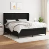 Image de Sommier À Lattes De Lit Avec Matelas Noir 180x200 Cm Tissu Vidaxl