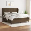 Image de Sommier À Lattes De Lit Avec Matelas Marron Foncé 180x200 Cm Vidaxl