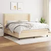 Image de Sommier À Lattes De Lit Avec Matelas Crème 180x200 Cm Tissu Vidaxl