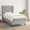 Image de Sommier À Lattes De Lit Avec Matelas Gris Clair 100x200cm Tissu Vidaxl