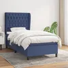 Image de Sommier À Lattes De Lit Avec Matelas Bleu 100x200 Cm Tissu Vidaxl