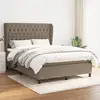 Image de Sommier À Lattes De Lit Avec Matelas Taupe 140x200 Cm Tissu Vidaxl