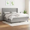 Image de Sommier À Lattes De Lit Avec Matelas Gris Clair 160x200cm Tissu Vidaxl