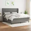 Image de Sommier À Lattes De Lit Avec Matelas Gris Foncé 160x200cm Tissu Vidaxl
