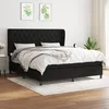 Image de Sommier À Lattes De Lit Avec Matelas Noir 160x200 Cm Tissu Vidaxl