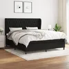 Image de Sommier À Lattes De Lit Avec Matelas Noir 180x200 Cm Tissu Vidaxl