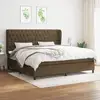 Image de Sommier À Lattes De Lit Avec Matelas Marron Foncé 200x200 Cm Vidaxl