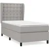 Image de Sommier À Lattes De Lit Avec Matelas Gris Clair 80x200 Cm Tissu Vidaxl