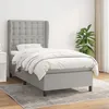 Image de Sommier À Lattes De Lit Et Matelas Gris Clair 90x190 Cm Tissu Vidaxl