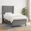 Image de Sommier À Lattes De Lit Avec Matelas Gris Foncé 90x200 Cm Tissu Vidaxl
