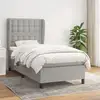 Image de Sommier À Lattes De Lit Avec Matelas Gris Clair 100x200cm Tissu Vidaxl