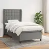 Image de Sommier À Lattes De Lit Avec Matelas Gris Foncé 100x200cm Tissu Vidaxl