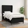 Image de Sommier À Lattes De Lit Avec Matelas Noir 100x200 Cm Tissu Vidaxl