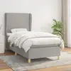 Image de Sommier À Lattes De Lit Avec Matelas Gris Clair 80x200 Cm Tissu Vidaxl