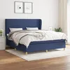 Image de Sommier À Lattes De Lit Avec Matelas Bleu 160x200 Cm Tissu Vidaxl