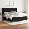 Image de Sommier À Lattes De Lit Avec Matelas Noir 180x200 Cm Tissu Vidaxl
