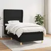 Image de Sommier À Lattes De Lit Avec Matelas Noir 90x190 Cm Tissu Vidaxl